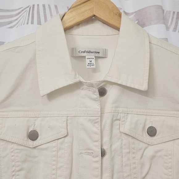 Croft And Barrow White Denim Jacket Size M - Picture 2 of 3